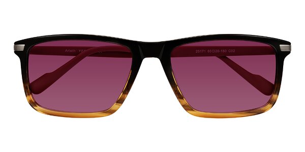 Front of Arleth in Gradient Brown Striped/Red