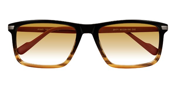 Front of Arleth in Gradient Brown Striped/Red