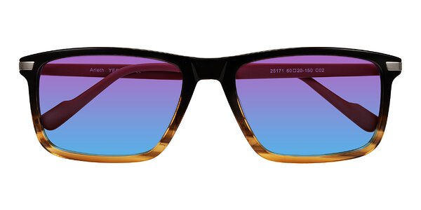 Front of Arleth in Gradient Brown Striped/Red