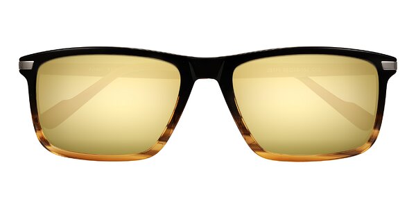 Front of Arleth in Gradient Brown Striped/Red