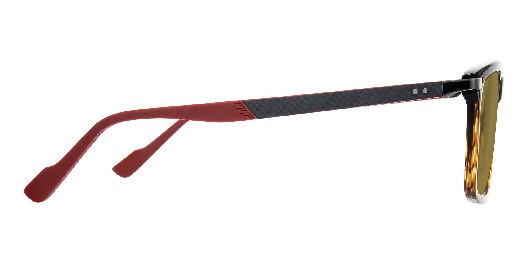 Side of Arleth in Gradient Brown Striped/Red with Brown Polarized Lenses