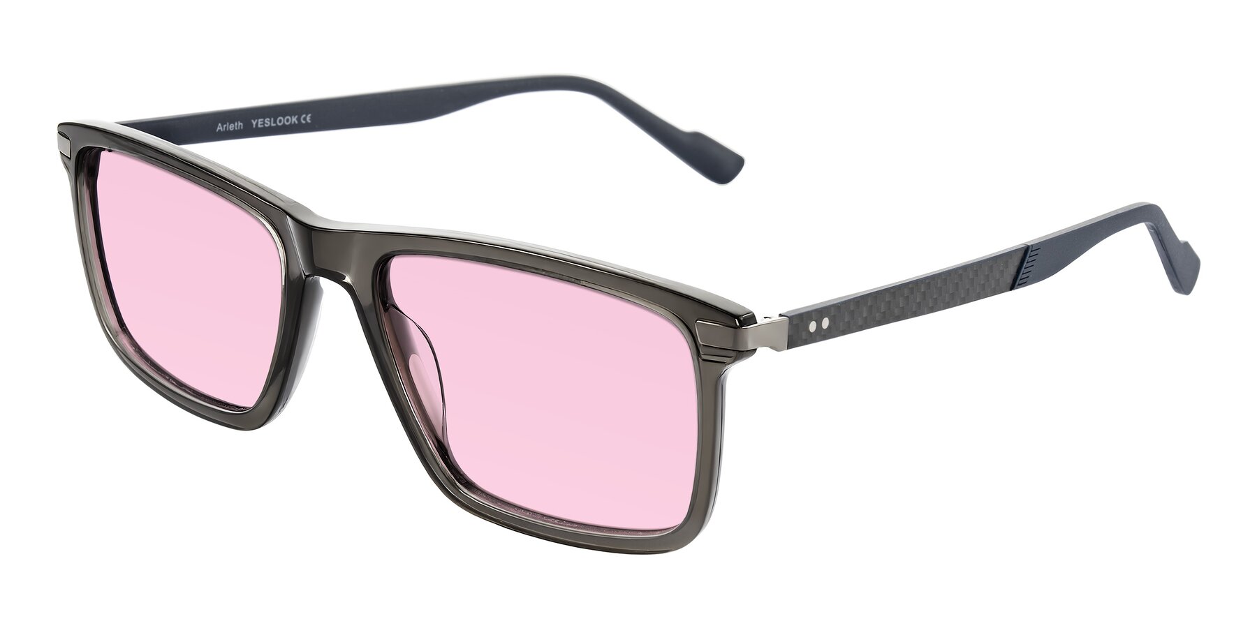 Angle of Arleth in Transparent Gray with Light Pink Tinted Lenses
