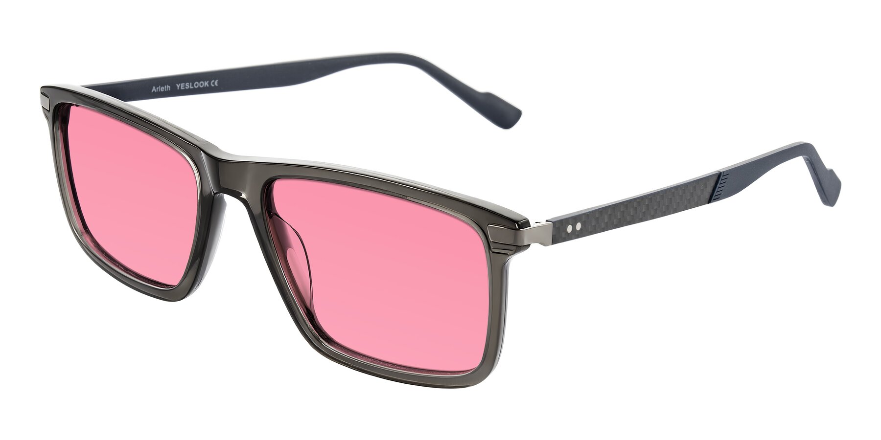 Angle of Arleth in Transparent Gray with Pink Tinted Lenses