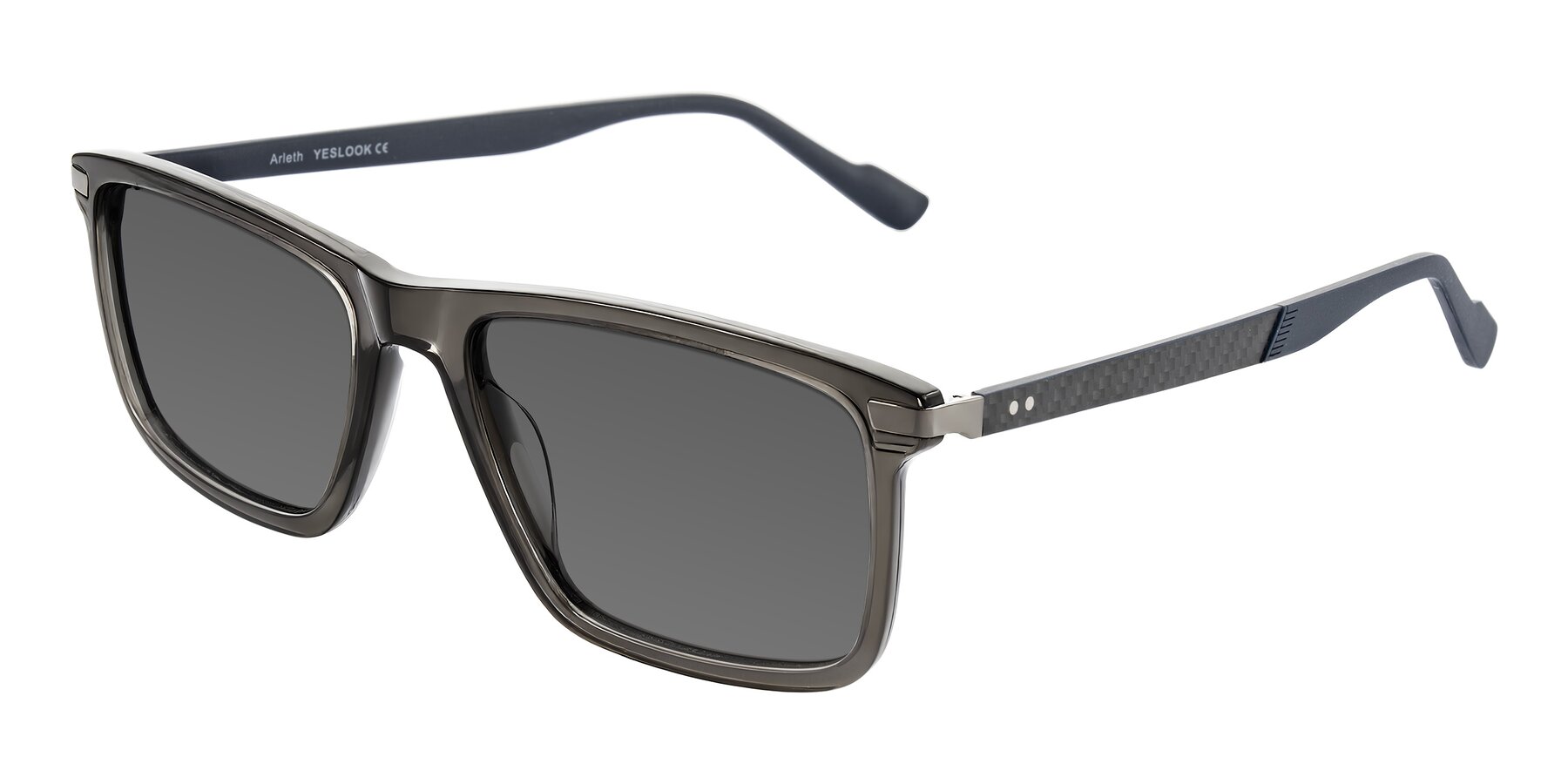 Angle of Arleth in Transparent Gray with Medium Gray Tinted Lenses