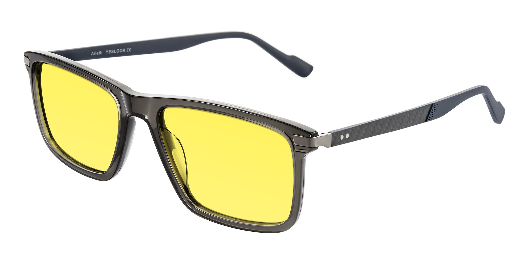 Angle of Arleth in Transparent Gray with Medium Yellow Tinted Lenses