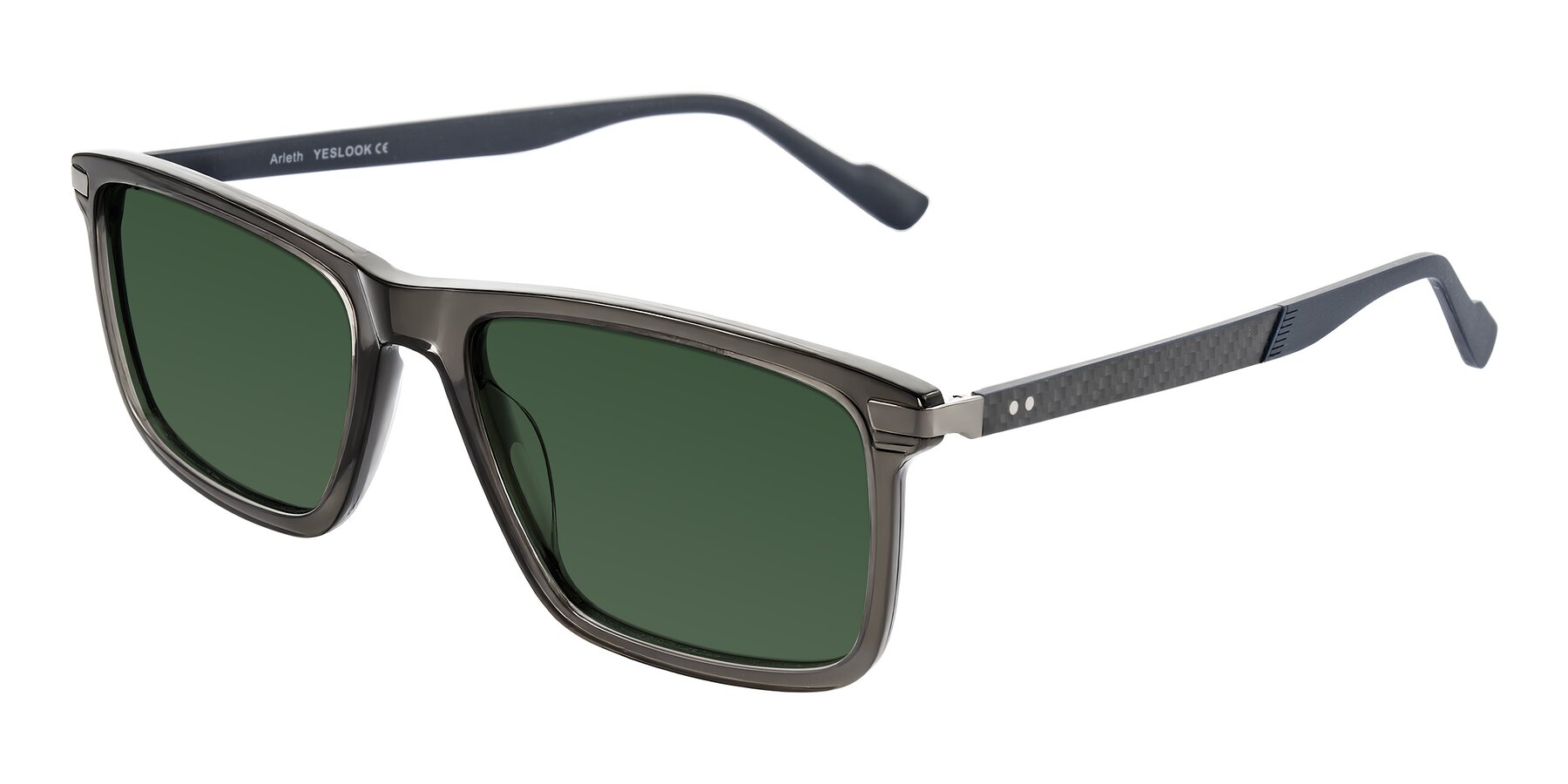 Angle of Arleth in Transparent Gray with Green Tinted Lenses