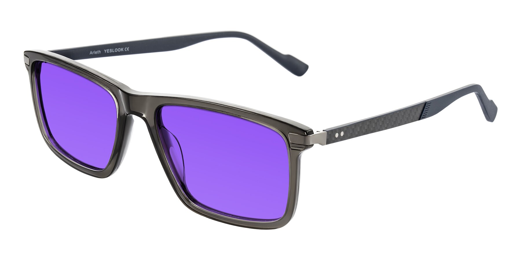 Angle of Arleth in Transparent Gray with Purple Tinted Lenses