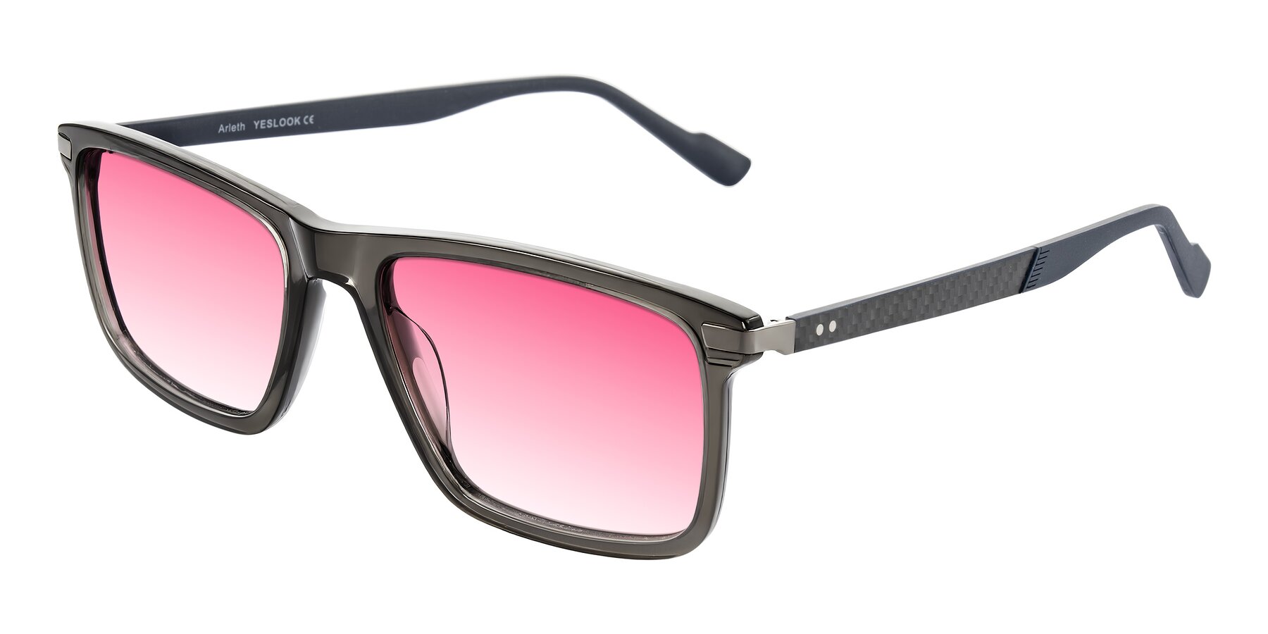Angle of Arleth in Transparent Gray with Pink Gradient Lenses