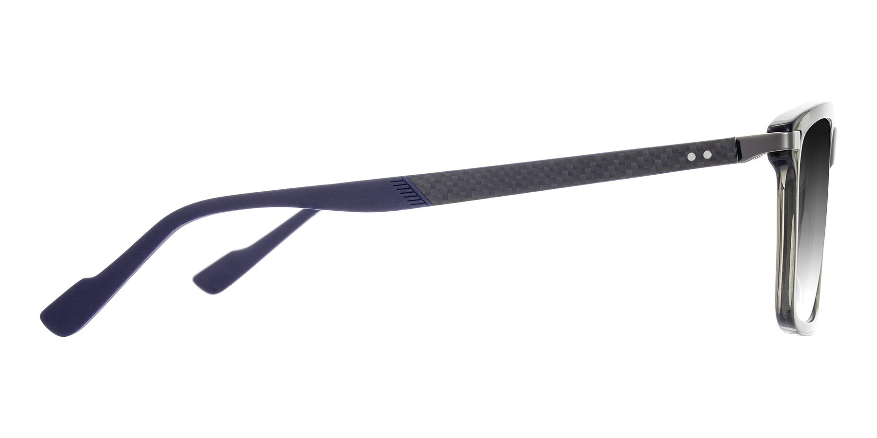 Side of Arleth in Transparent Gray with Gray Gradient Lenses