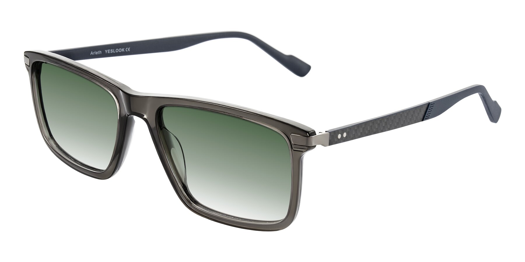 Angle of Arleth in Transparent Gray with Green Gradient Lenses