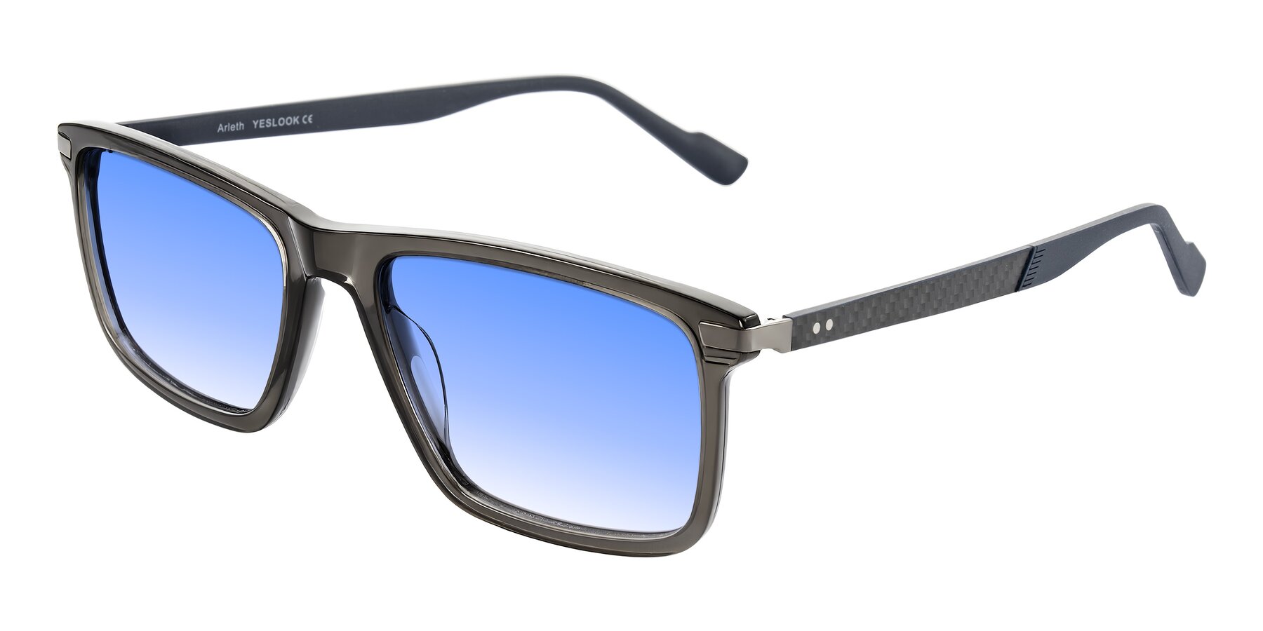 Angle of Arleth in Transparent Gray with Blue Gradient Lenses