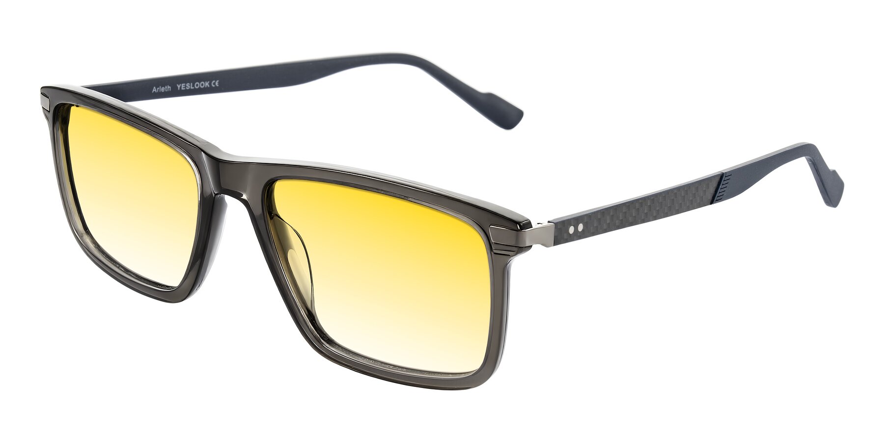 Angle of Arleth in Transparent Gray with Yellow Gradient Lenses