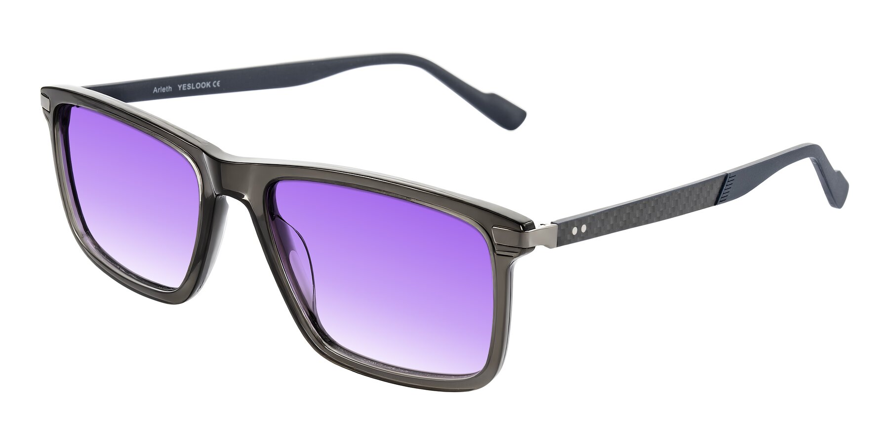 Angle of Arleth in Transparent Gray with Purple Gradient Lenses