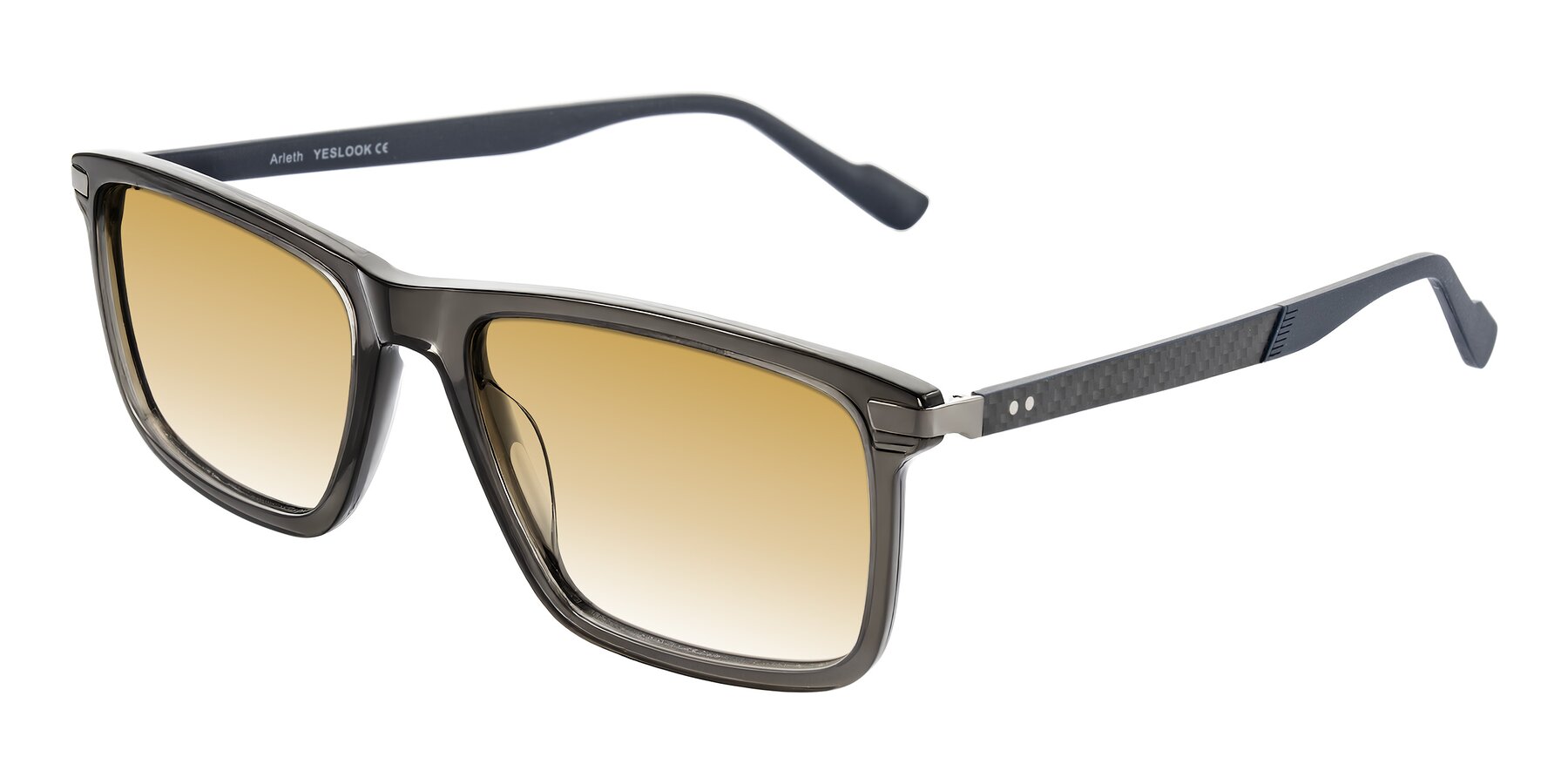 Angle of Arleth in Transparent Gray with Champagne Gradient Lenses