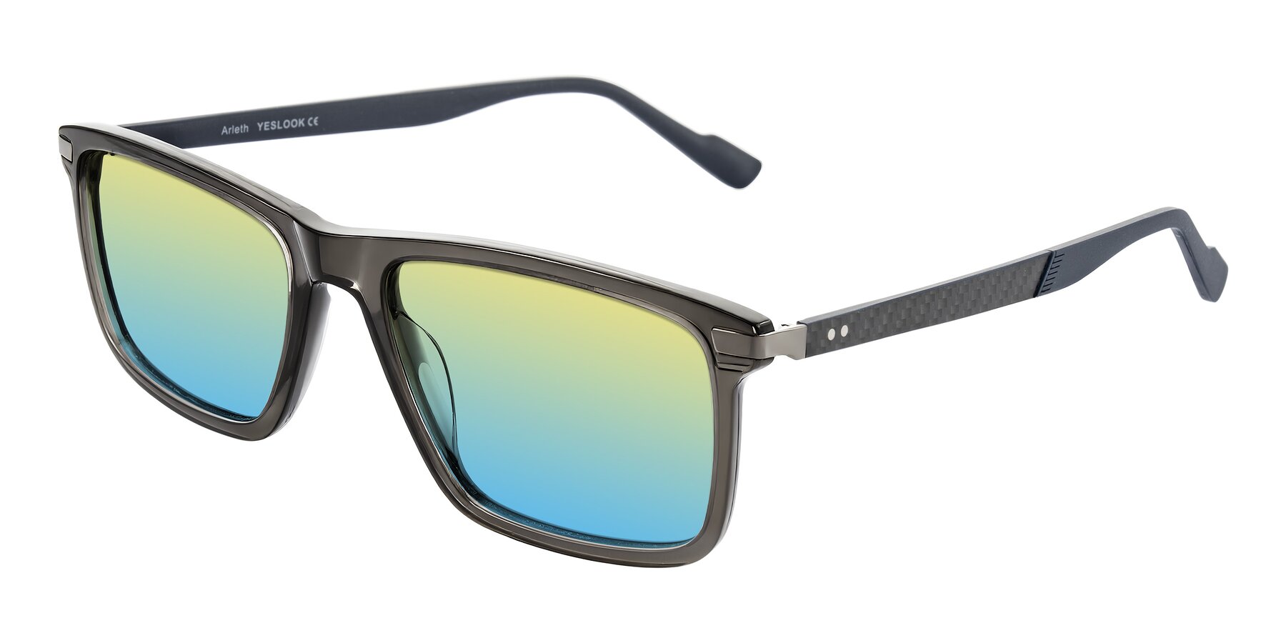 Angle of Arleth in Transparent Gray with Yellow / Blue Gradient Lenses