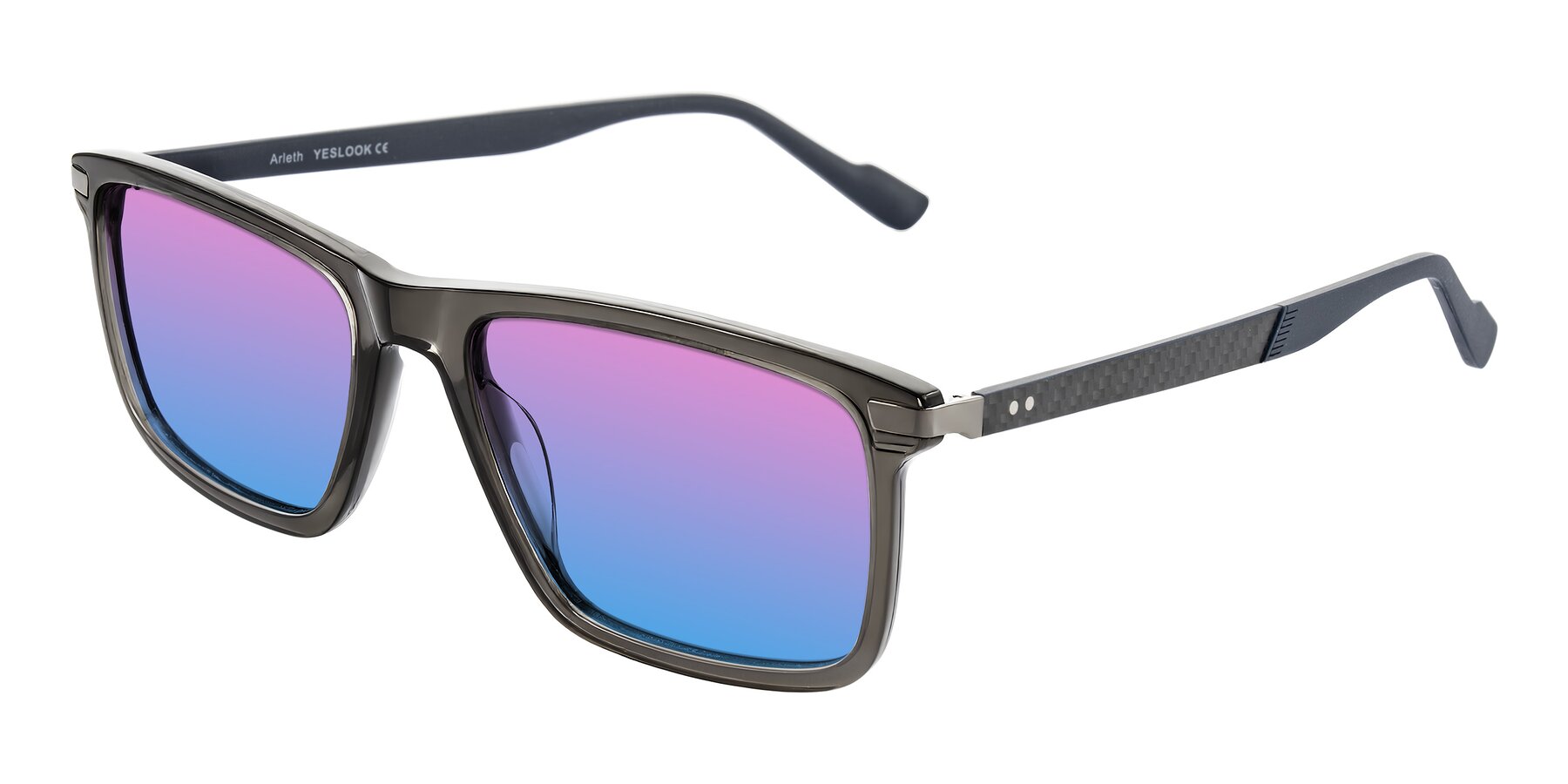 Angle of Arleth in Transparent Gray with Pink / Blue Gradient Lenses