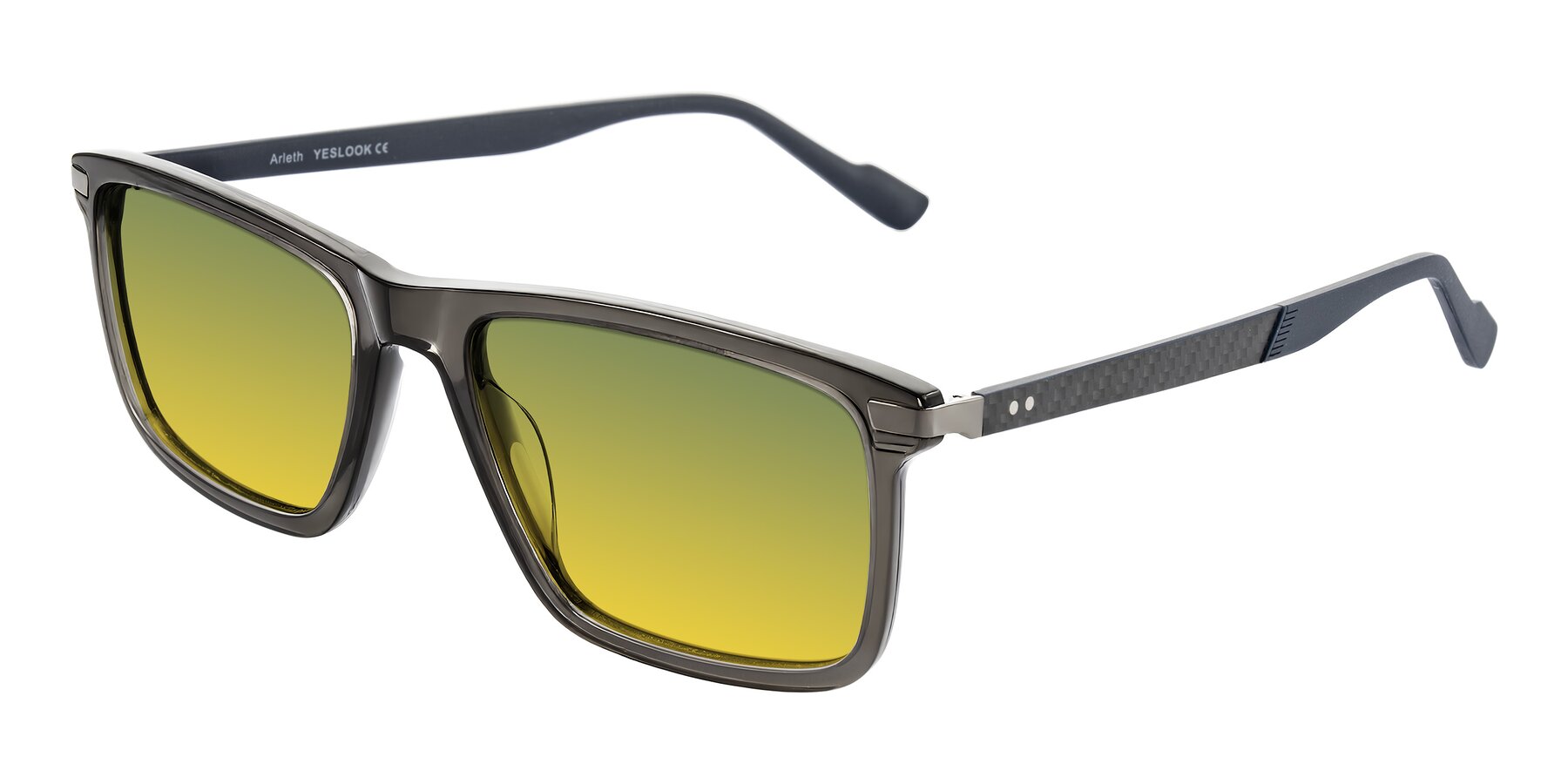 Angle of Arleth in Transparent Gray with Green / Yellow Gradient Lenses