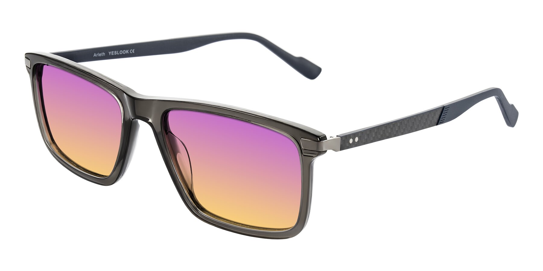 Angle of Arleth in Transparent Gray with Purple / Yellow Gradient Lenses