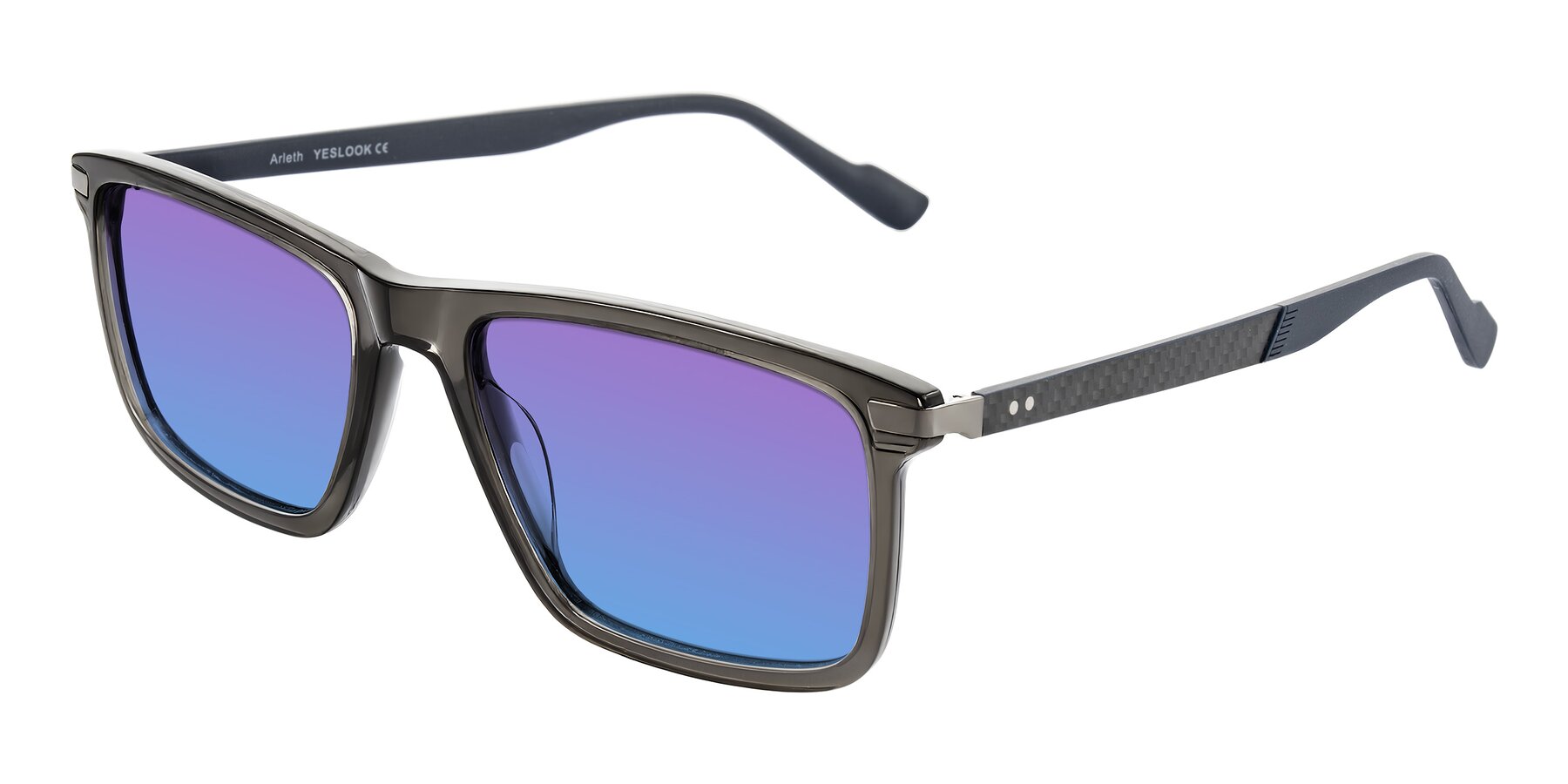 Angle of Arleth in Transparent Gray with Purple / Blue Gradient Lenses