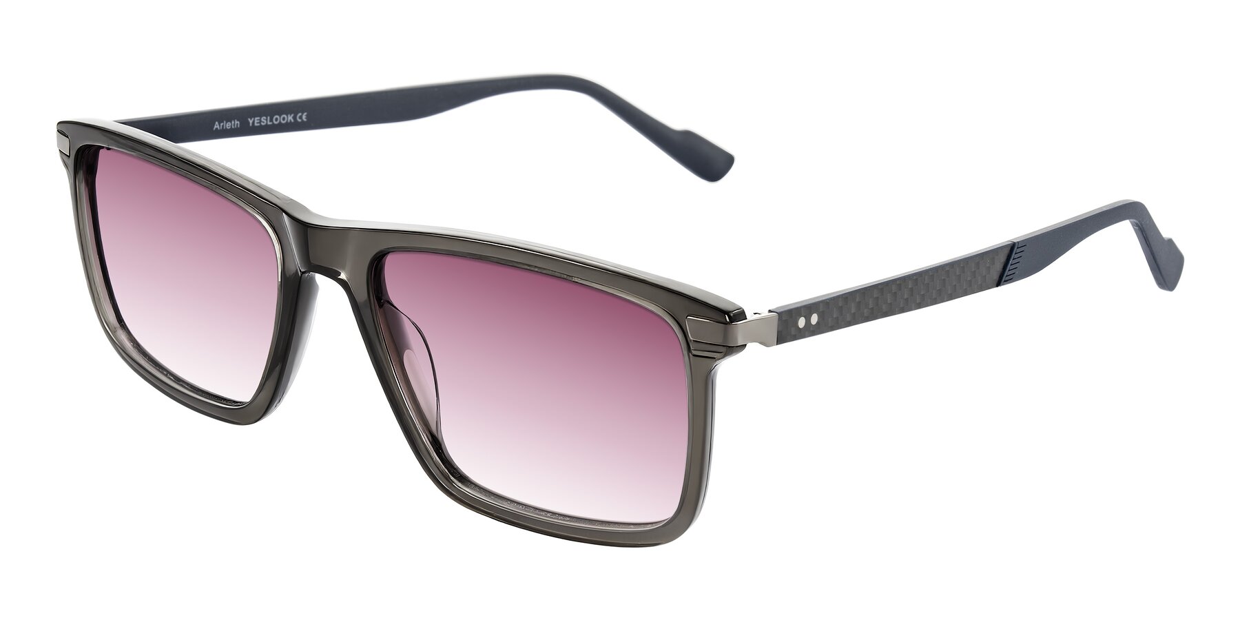 Angle of Arleth in Transparent Gray with Wine Gradient Lenses