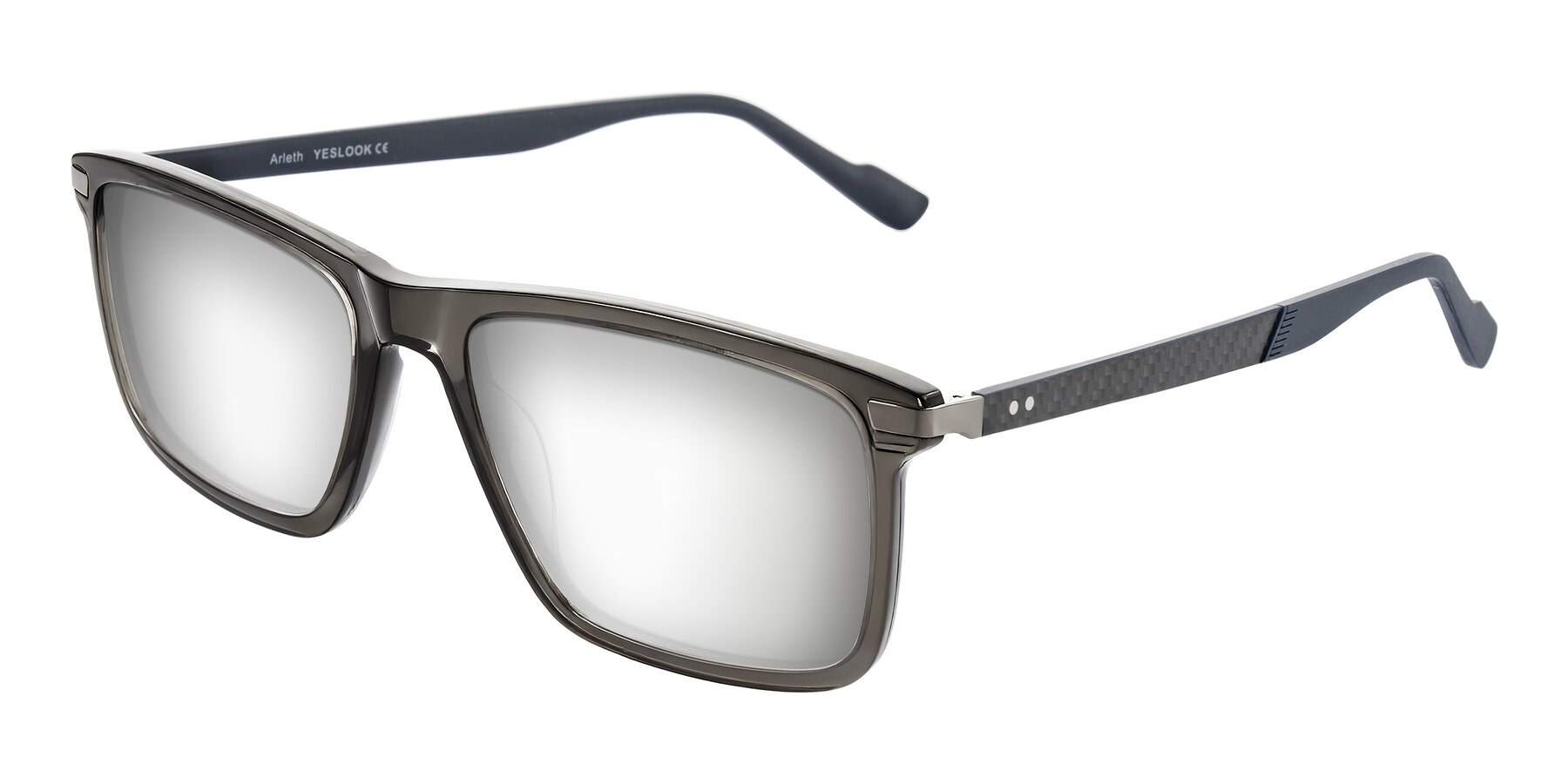 Angle of Arleth in Transparent Gray with Silver Mirrored Lenses