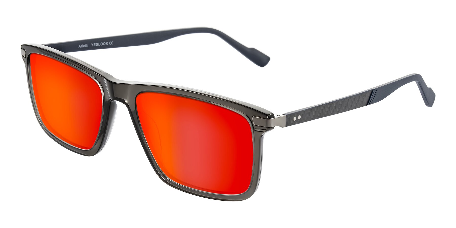 Angle of Arleth in Transparent Gray with Red Gold Mirrored Lenses