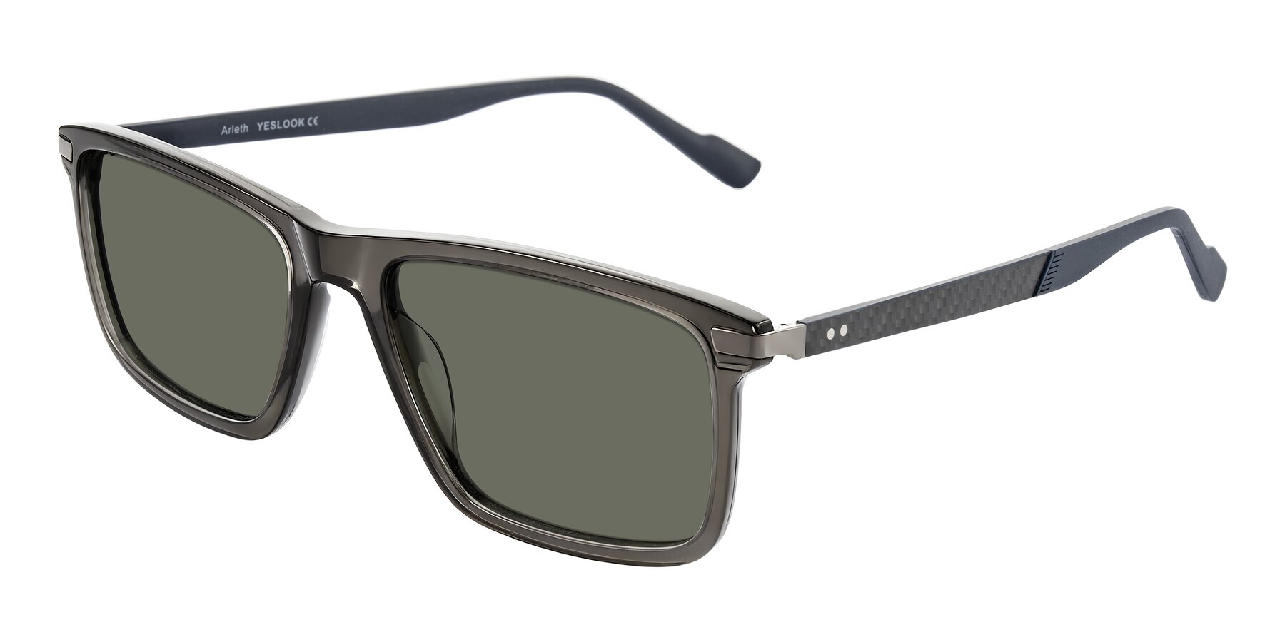 Angle of Arleth in Transparent Gray with Gray Polarized Lenses