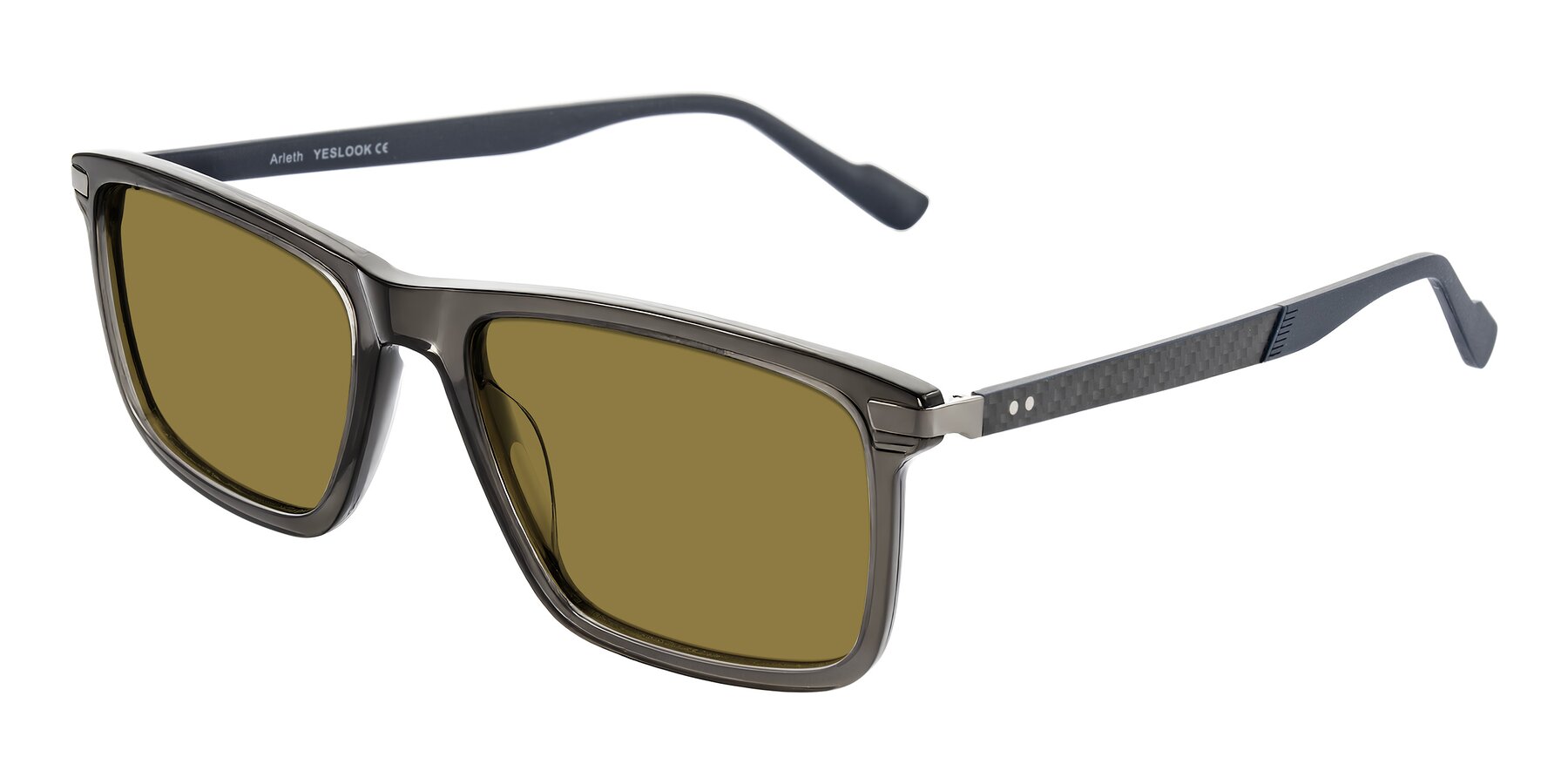Angle of Arleth in Transparent Gray with Brown Polarized Lenses