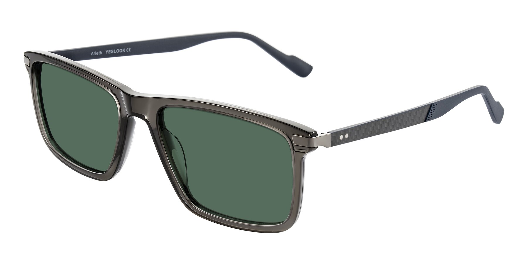 Angle of Arleth in Transparent Gray with Green Polarized Lenses