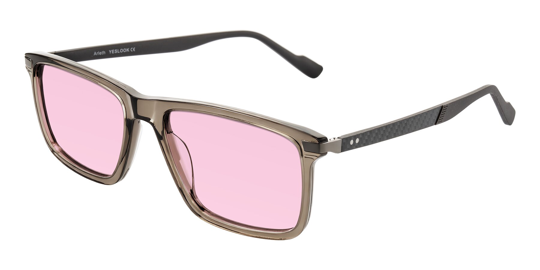 Angle of Arleth in Transparent Brown with Light Pink Tinted Lenses