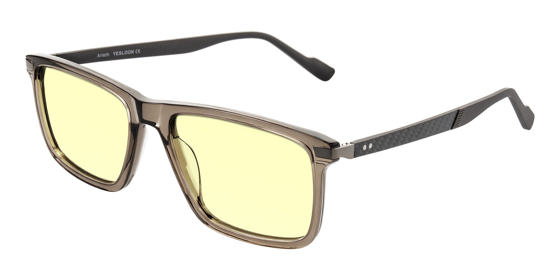 Angle of Arleth in Transparent Brown with Light Yellow Tinted Lenses