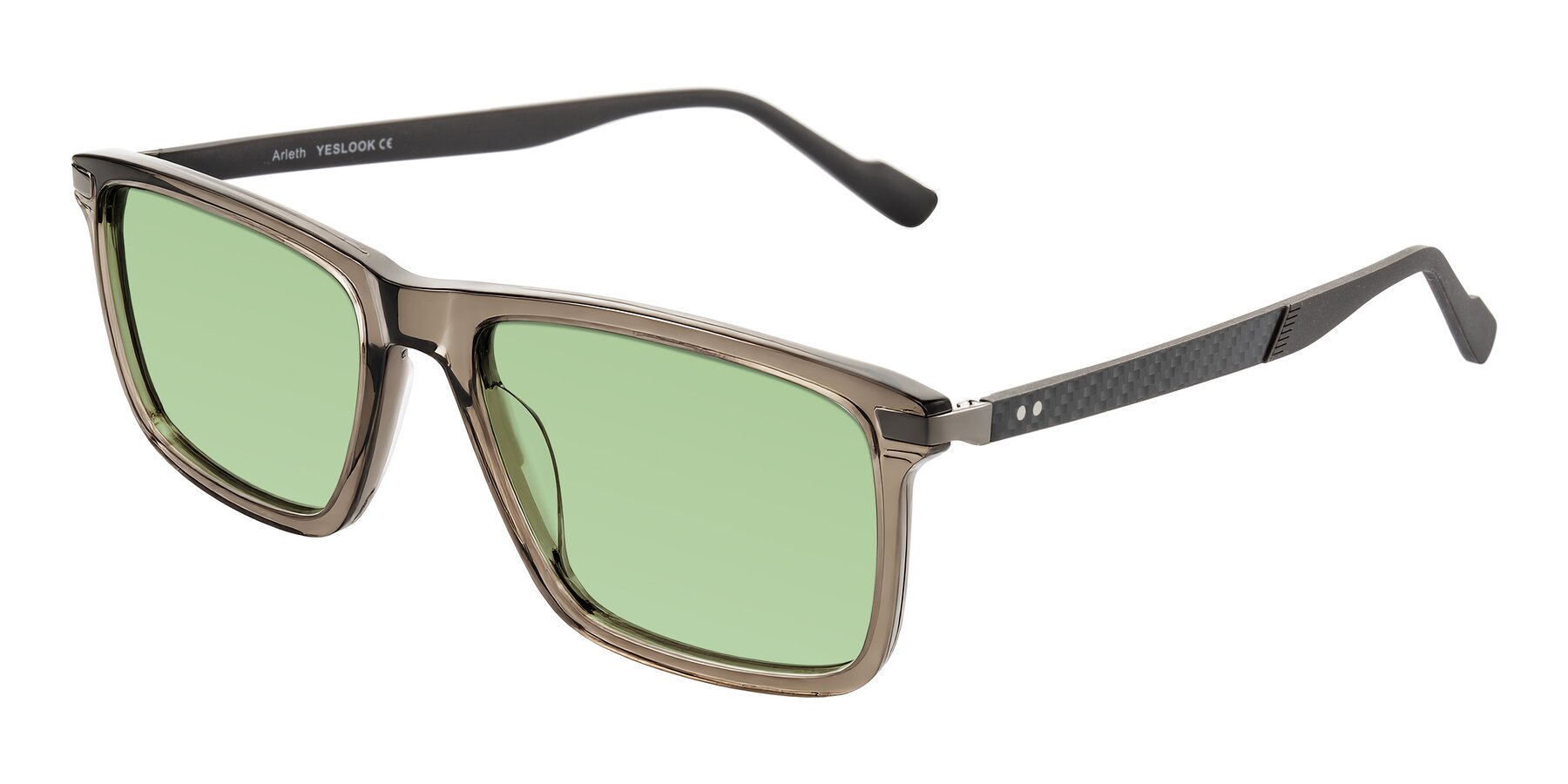 Angle of Arleth in Transparent Brown with Medium Green Tinted Lenses