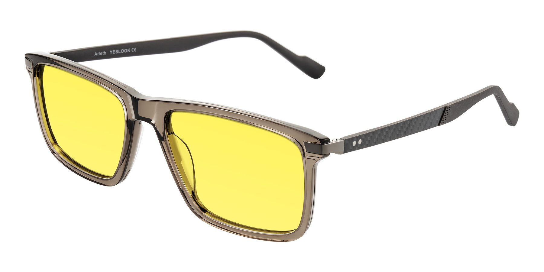 Angle of Arleth in Transparent Brown with Medium Yellow Tinted Lenses