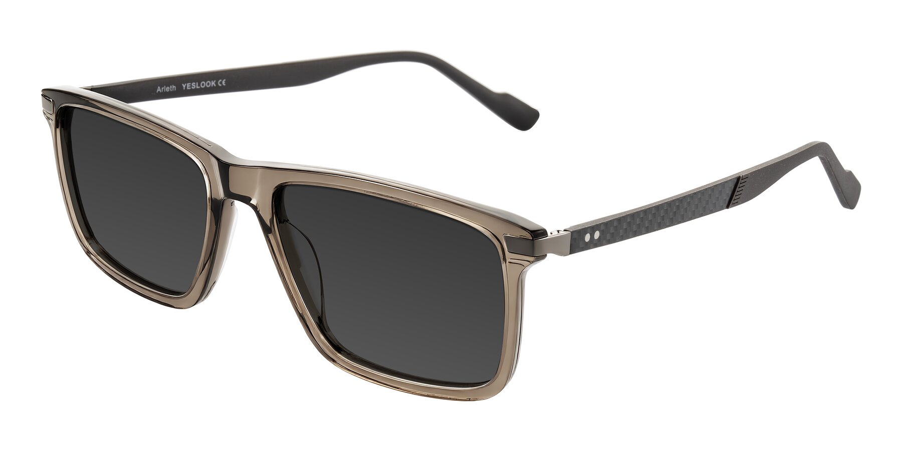 Angle of Arleth in Transparent Brown with Gray Tinted Lenses