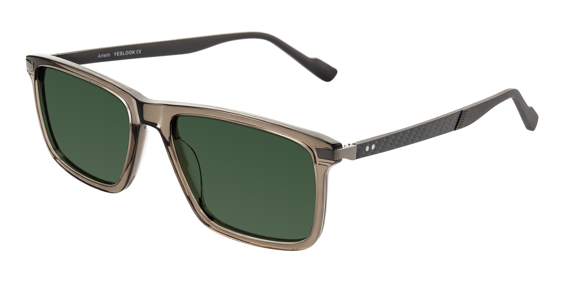 Angle of Arleth in Transparent Brown with Green Tinted Lenses