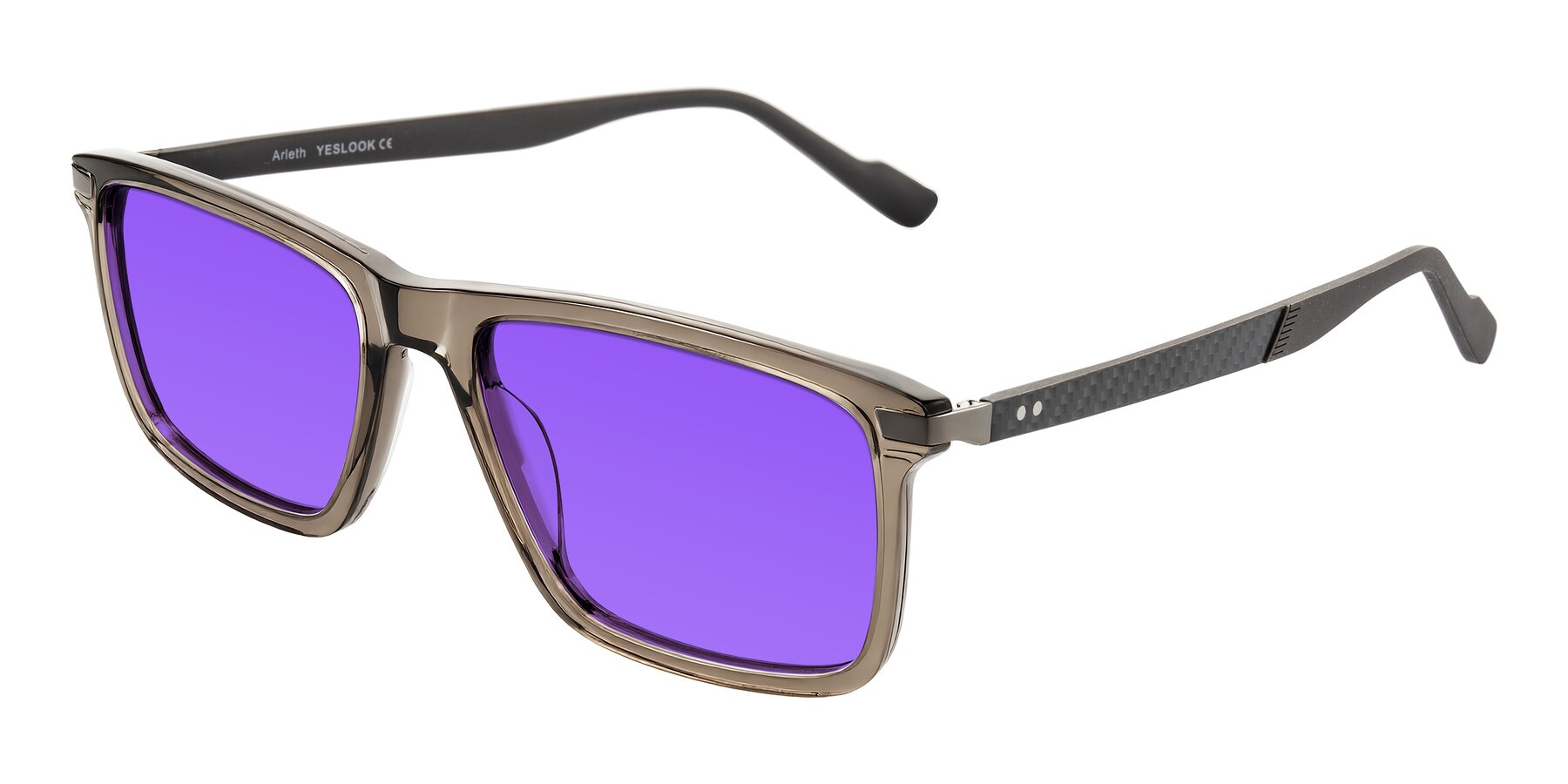 Angle of Arleth in Transparent Brown with Purple Tinted Lenses