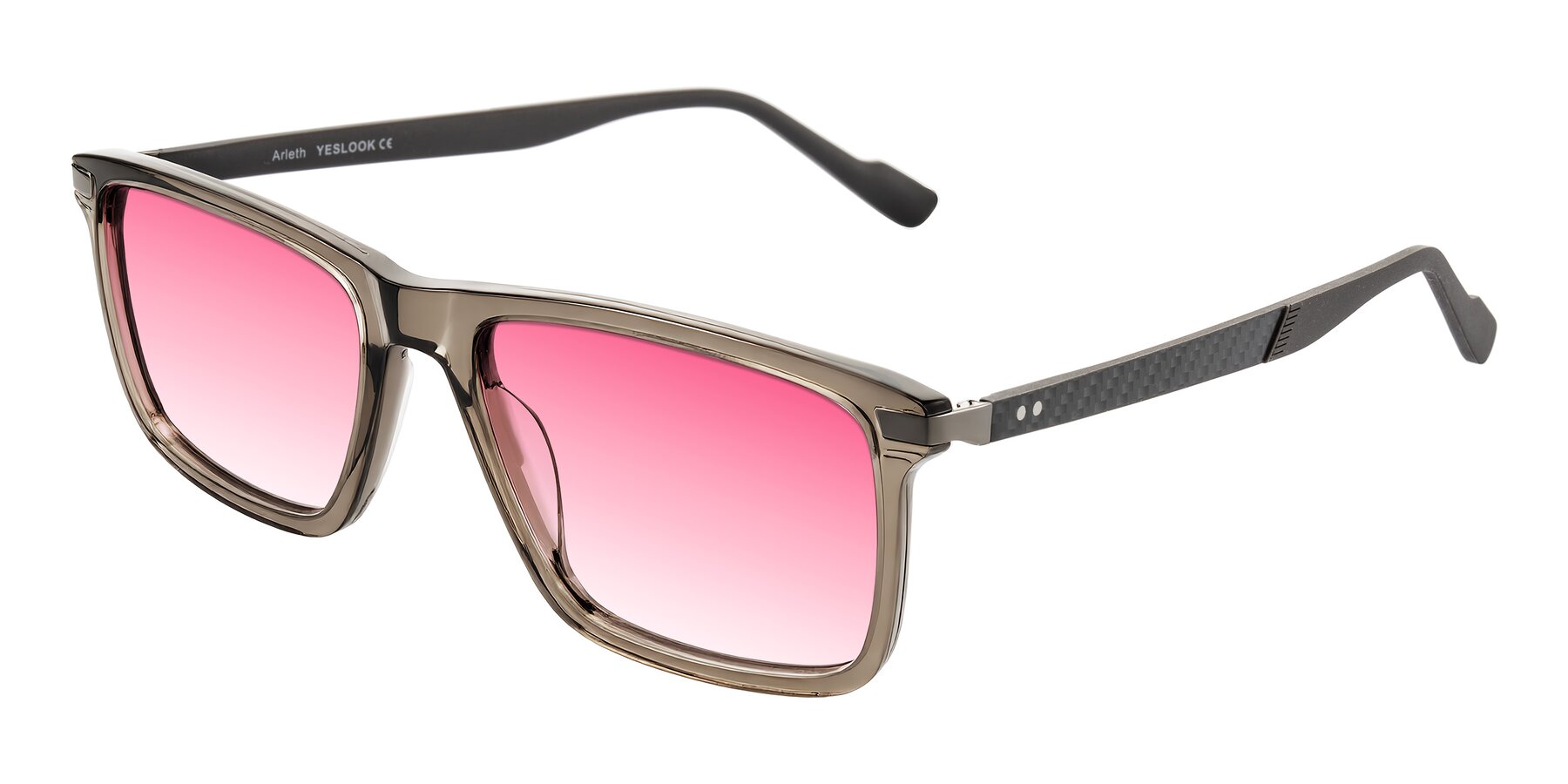 Angle of Arleth in Transparent Brown with Pink Gradient Lenses
