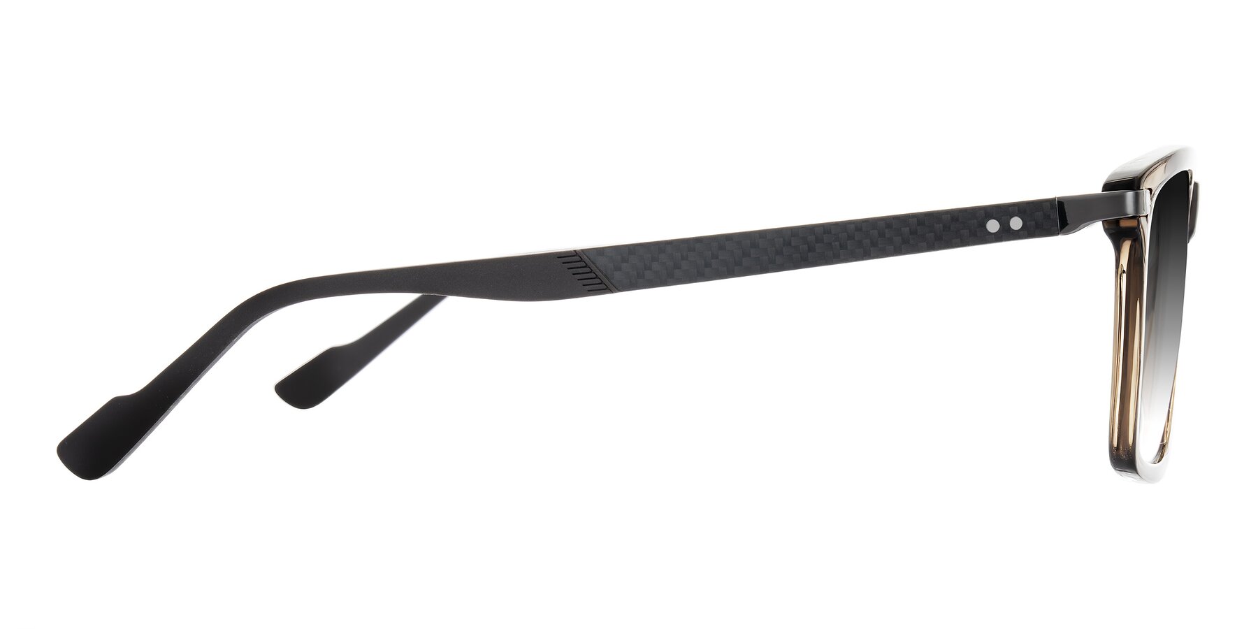Side of Arleth in Transparent Brown with Gray Gradient Lenses