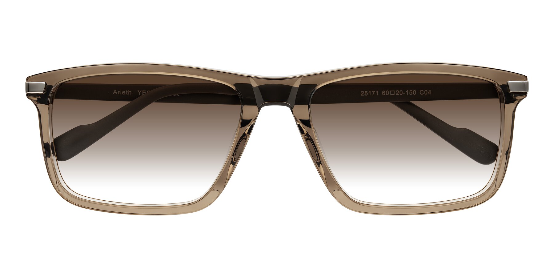 Folded Front of Arleth in Transparent Brown with Brown Gradient Lenses