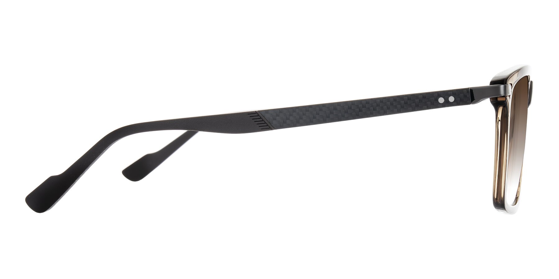 Side of Arleth in Transparent Brown with Brown Gradient Lenses