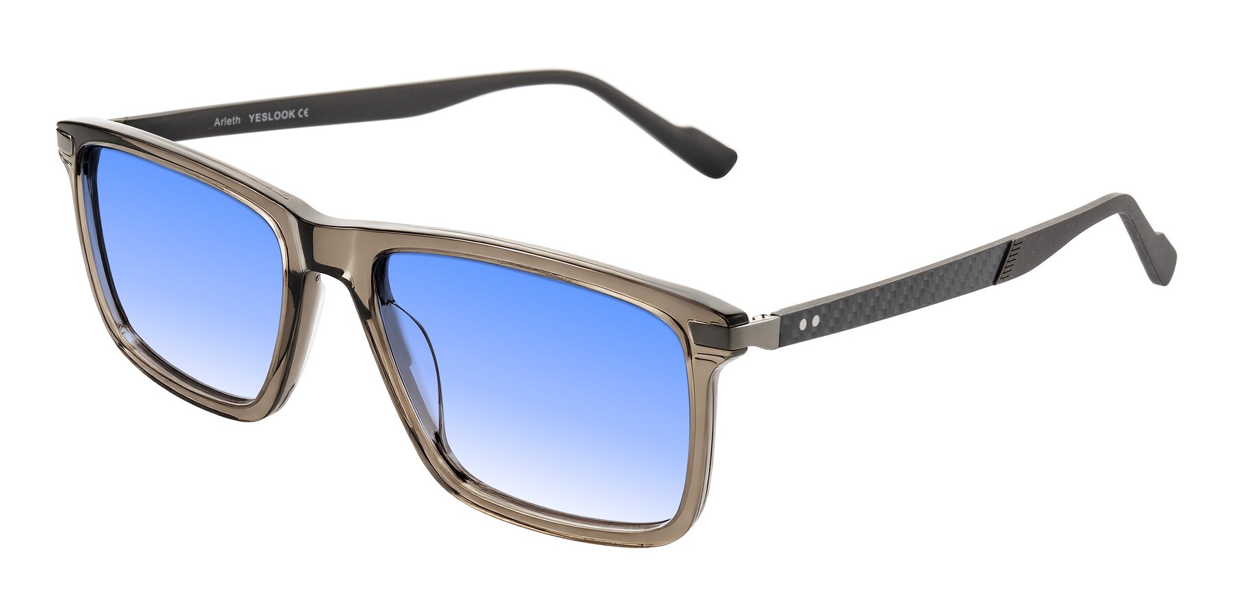 Angle of Arleth in Transparent Brown with Blue Gradient Lenses