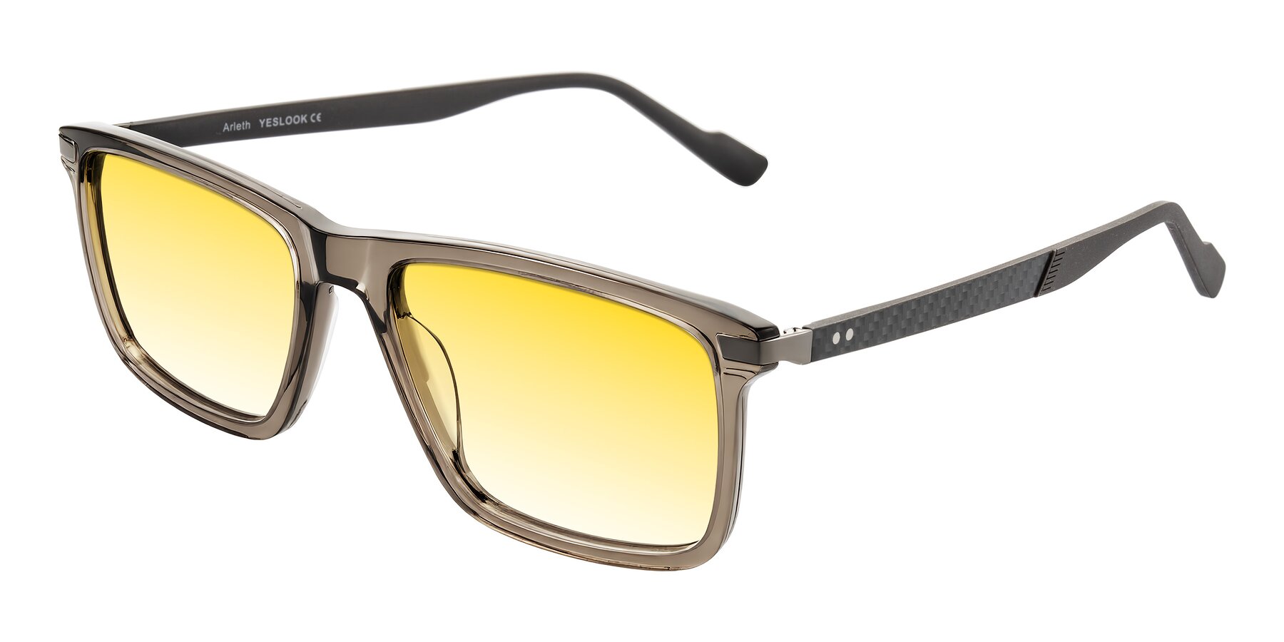 Angle of Arleth in Transparent Brown with Yellow Gradient Lenses