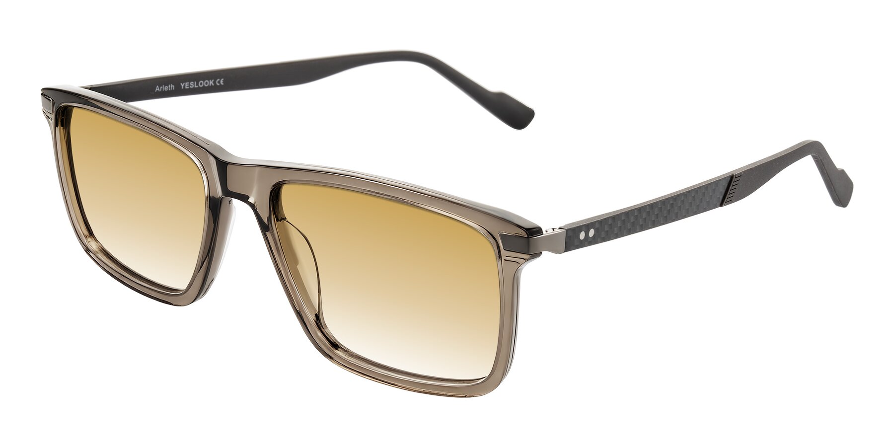 Angle of Arleth in Transparent Brown with Champagne Gradient Lenses