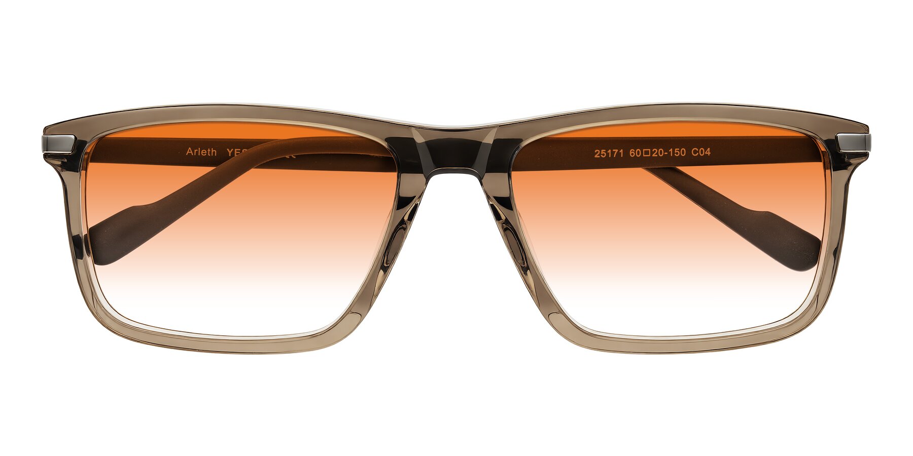 Folded Front of Arleth in Transparent Brown with Orange Gradient Lenses