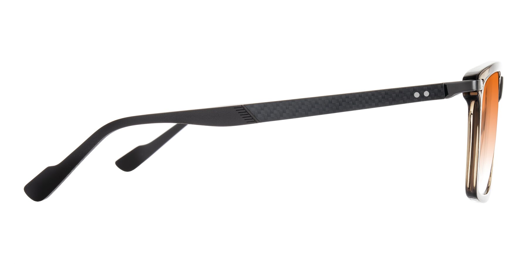 Side of Arleth in Transparent Brown with Orange Gradient Lenses