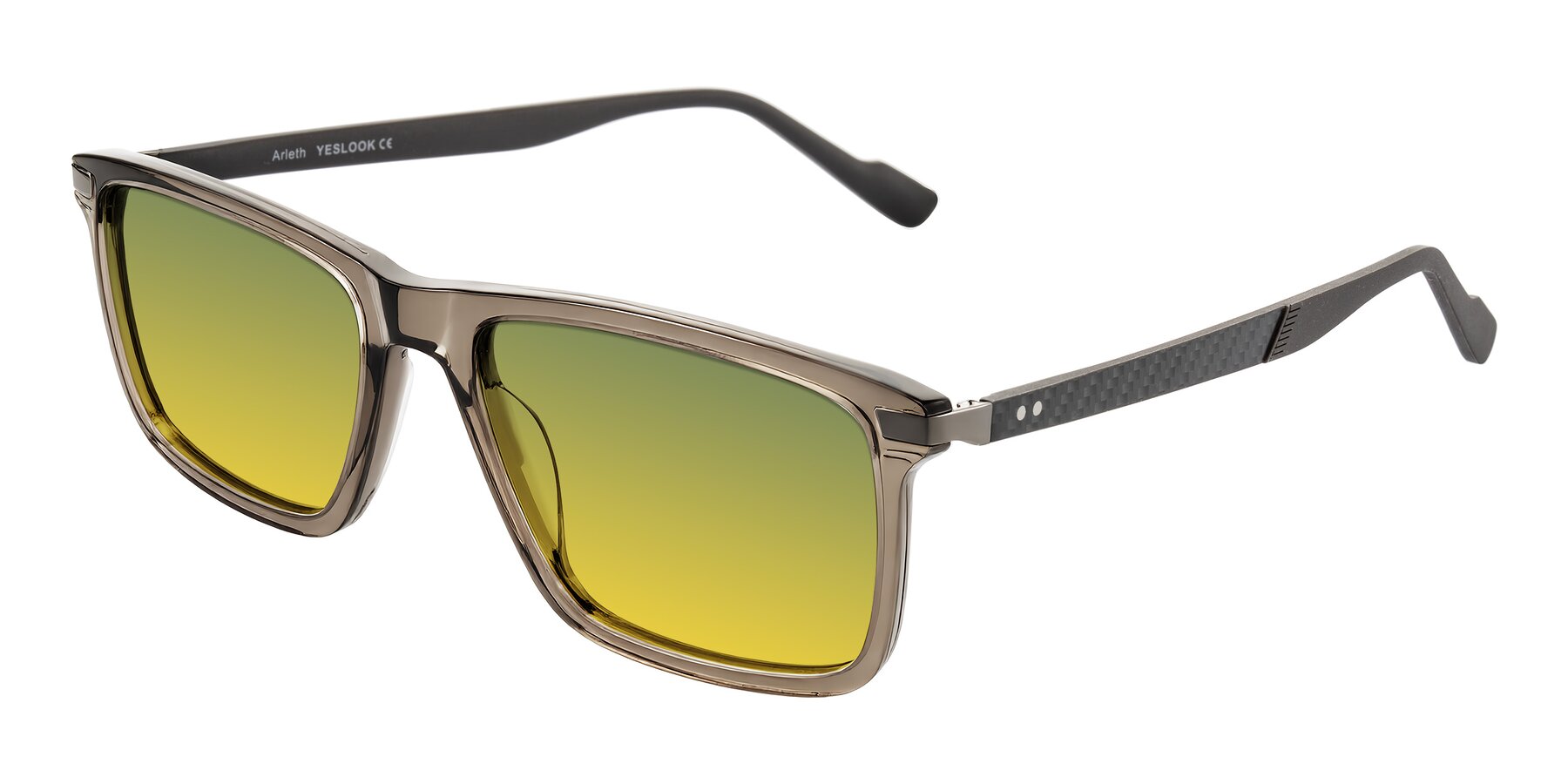 Angle of Arleth in Transparent Brown with Green / Yellow Gradient Lenses