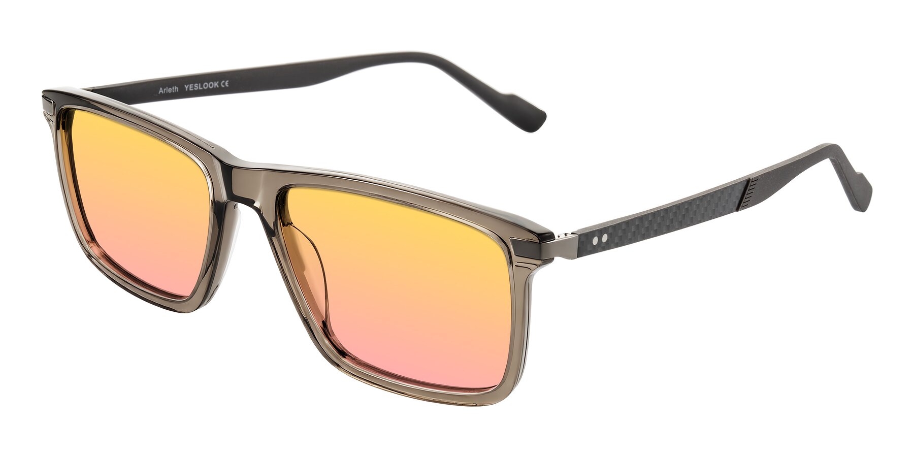 Angle of Arleth in Transparent Brown with Yellow / Pink Gradient Lenses