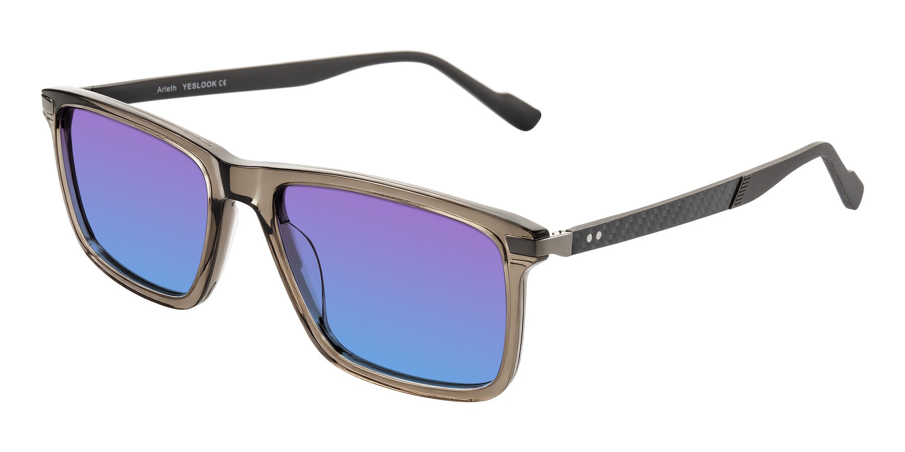 Angle of Arleth in Transparent Brown with Purple / Blue Gradient Lenses