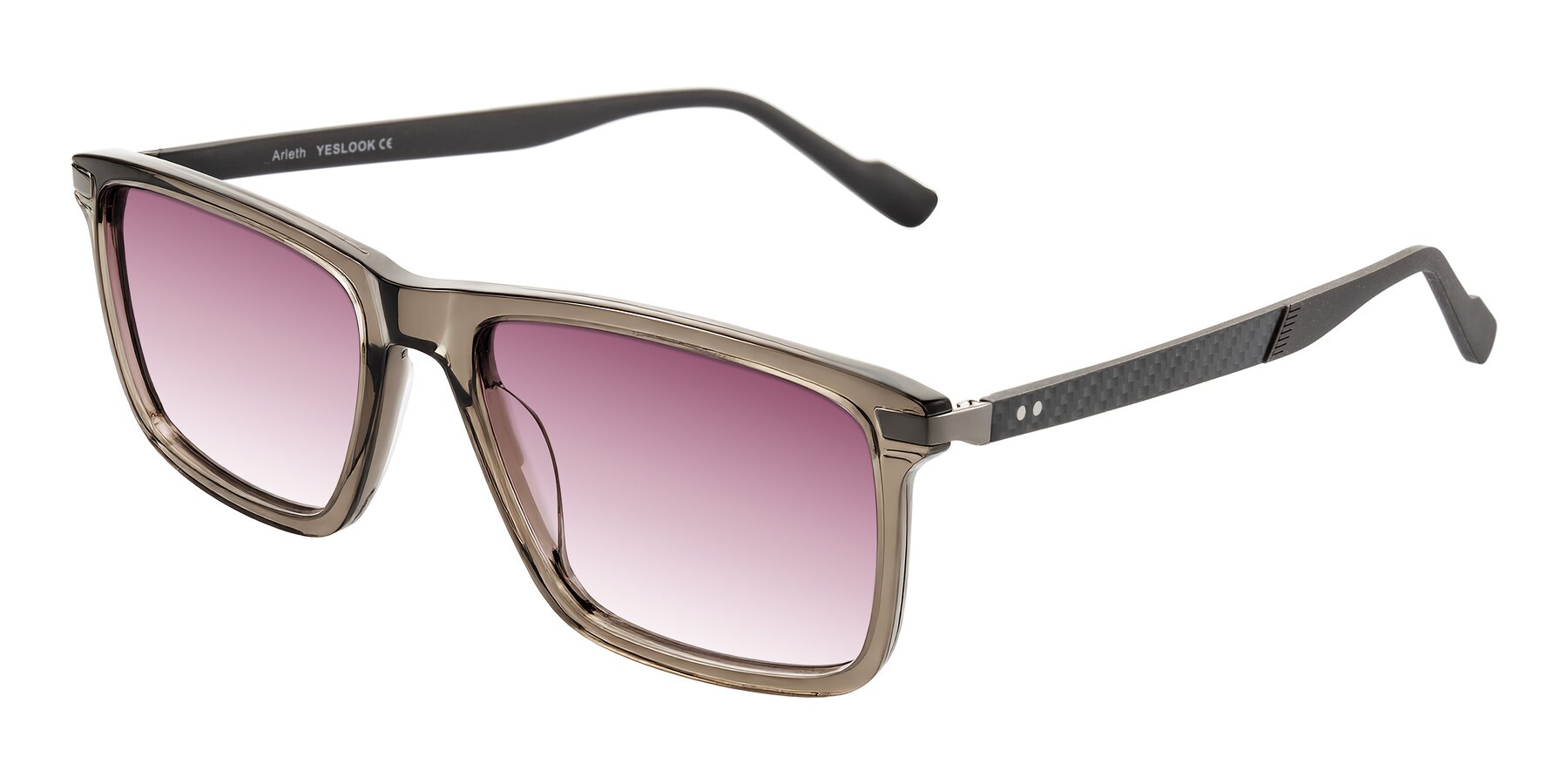 Angle of Arleth in Transparent Brown with Wine Gradient Lenses