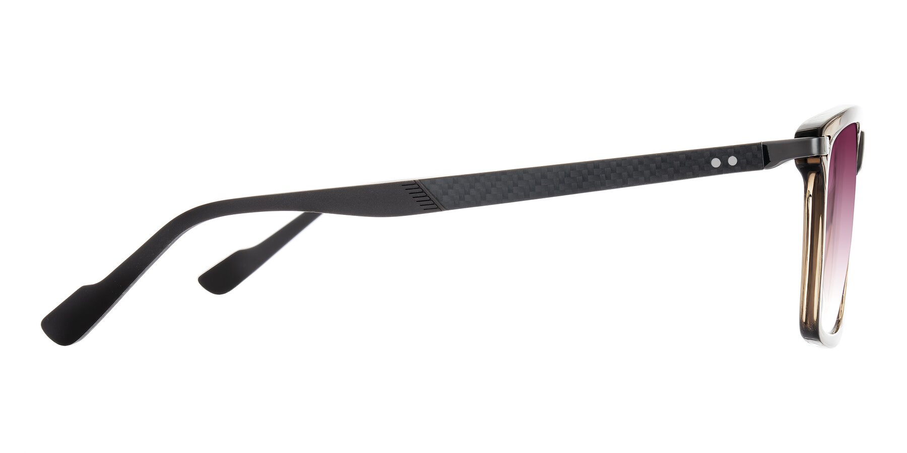 Side of Arleth in Transparent Brown with Wine Gradient Lenses